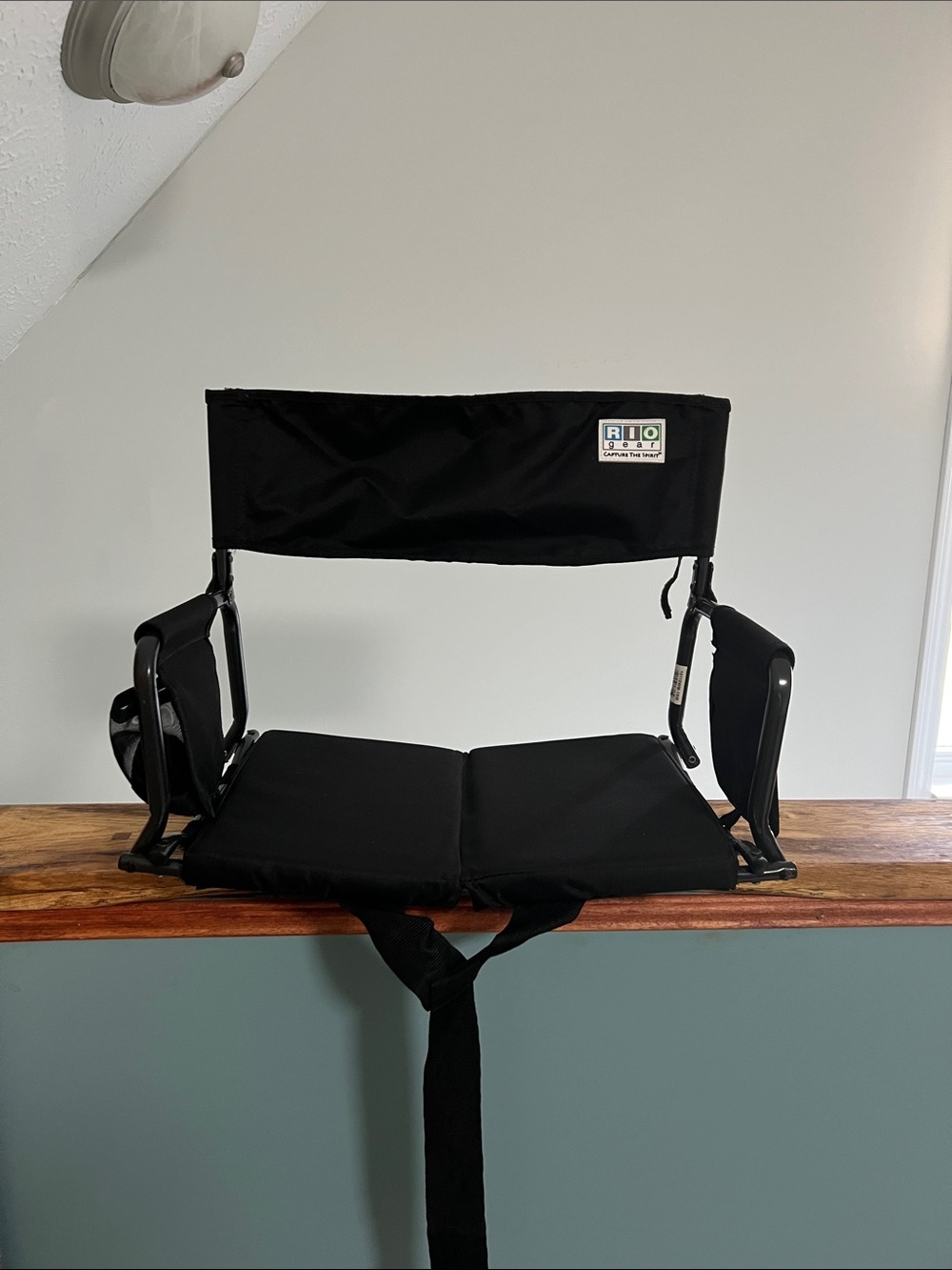 RIO Gear Black Padded compact Stadium Seat with Back Support